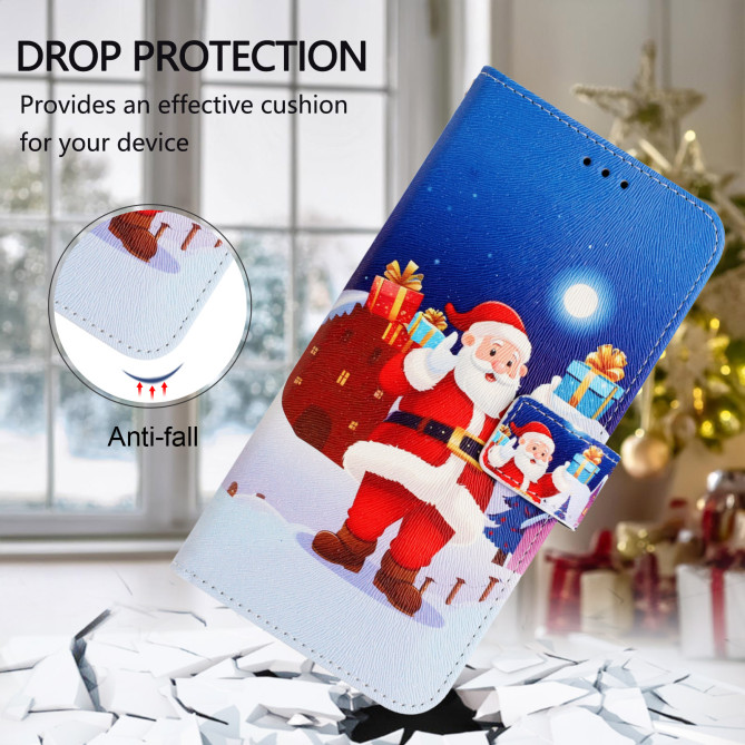 Housse Samsung Galaxy A37 Christmas Night Scene Portefeuille Dragonne