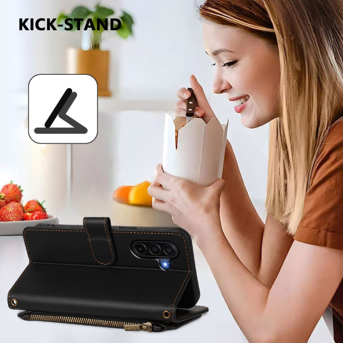 Housse Samsung Galaxy A37 Papillon Floral Portefeuille Fermeture Éclair