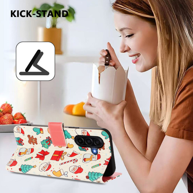 Housse Samsung Galaxy A37 Christmas Elements Portefeuille Dragonne