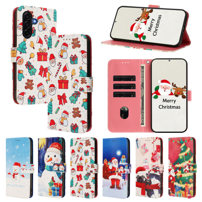 Housse Samsung Galaxy A37 Christmas Elements Portefeuille Dragonne