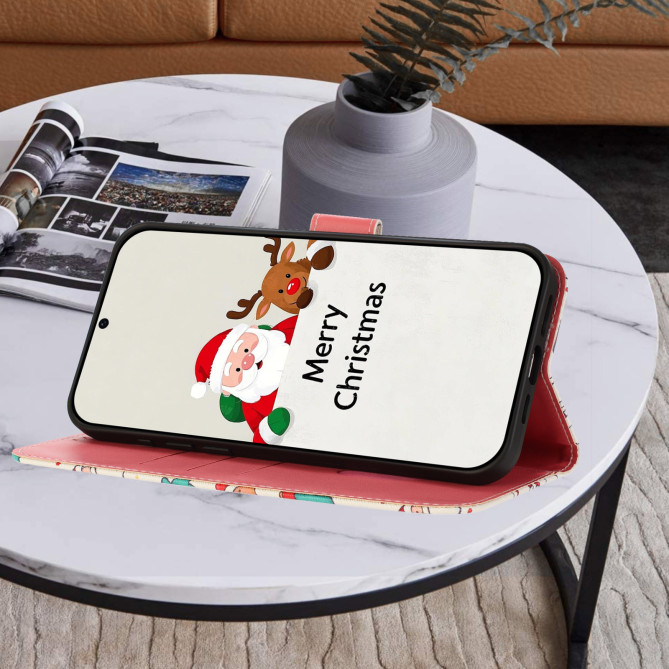 Housse Samsung Galaxy A37 Christmas Elements Portefeuille Dragonne