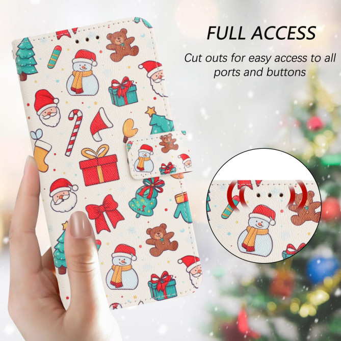 Housse Samsung Galaxy A37 Christmas Elements Portefeuille Dragonne