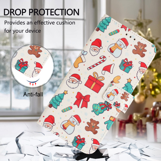 Housse Samsung Galaxy A37 Christmas Elements Portefeuille Dragonne
