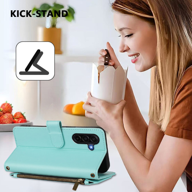 Housse Samsung Galaxy A37 Papillon Floral Portefeuille Fermeture Éclair