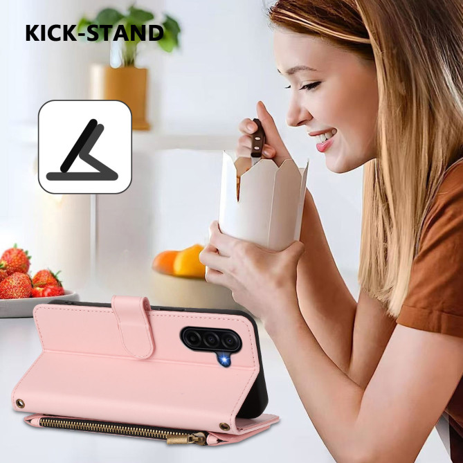 Housse Samsung Galaxy A37 Papillon Floral Portefeuille Fermeture Éclair