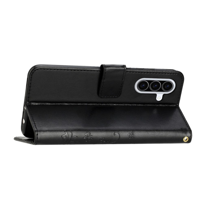 Housse Samsung Galaxy A37 Papillon Floral Portefeuille Dragonne