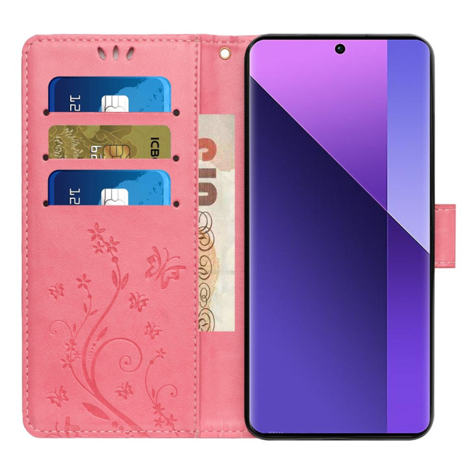 Housse Samsung Galaxy A37 Papillon Floral Portefeuille Dragonne