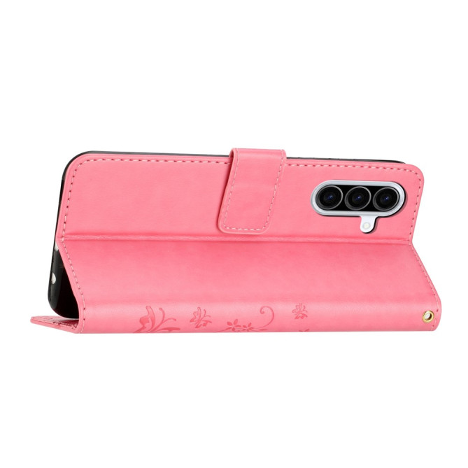 Housse Samsung Galaxy A37 Papillon Floral Portefeuille Dragonne