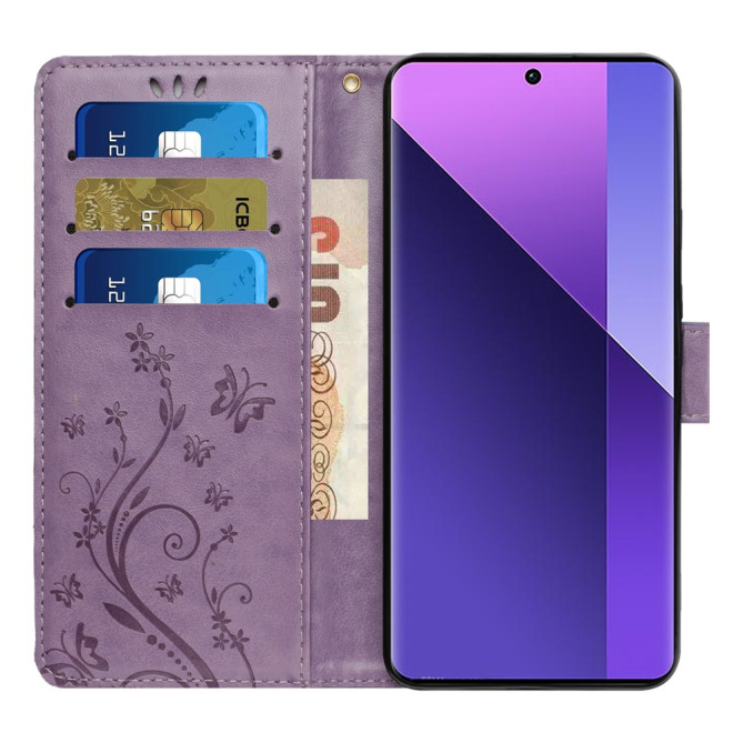 Housse Samsung Galaxy A37 Papillon Floral Portefeuille Dragonne