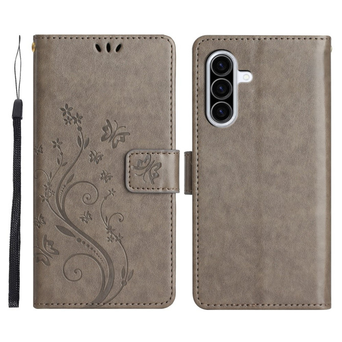 Housse Samsung Galaxy A37 Papillon Floral Portefeuille Dragonne