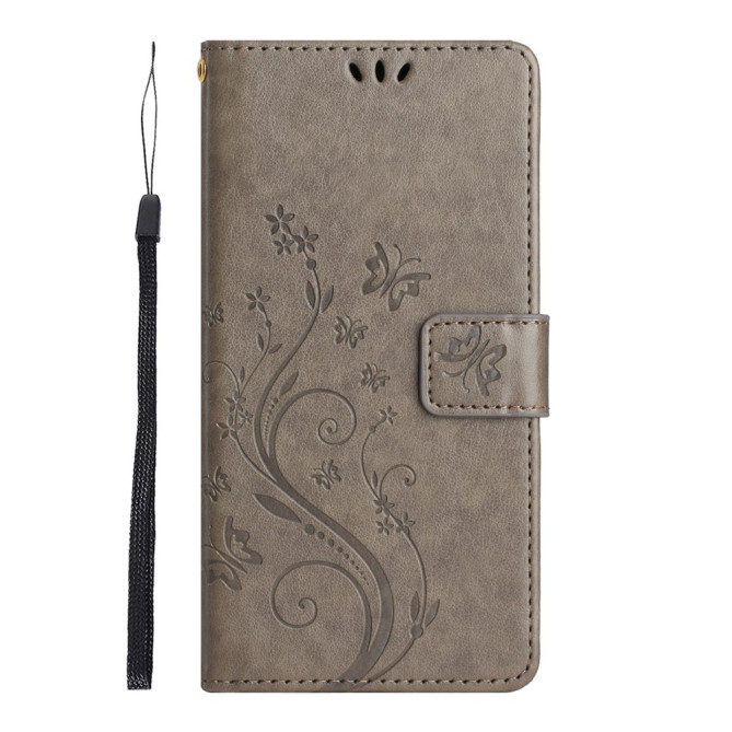 Housse Samsung Galaxy A37 Papillon Floral Portefeuille Dragonne