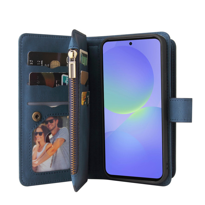 Housse Samsung Galaxy A37 Portefeuille Fermeture Éclair 15 Cartes