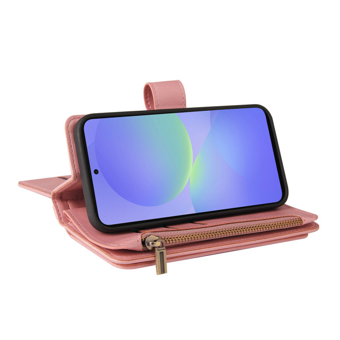 Housse Samsung Galaxy A37 Portefeuille Fermeture Éclair 15 Cartes