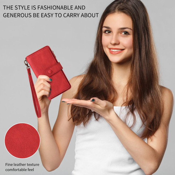 Housse Samsung Galaxy A37 Portefeuille Fermeture Éclair 15 Cartes