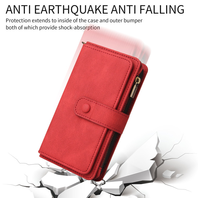 Housse Samsung Galaxy A37 Portefeuille Fermeture Éclair 15 Cartes