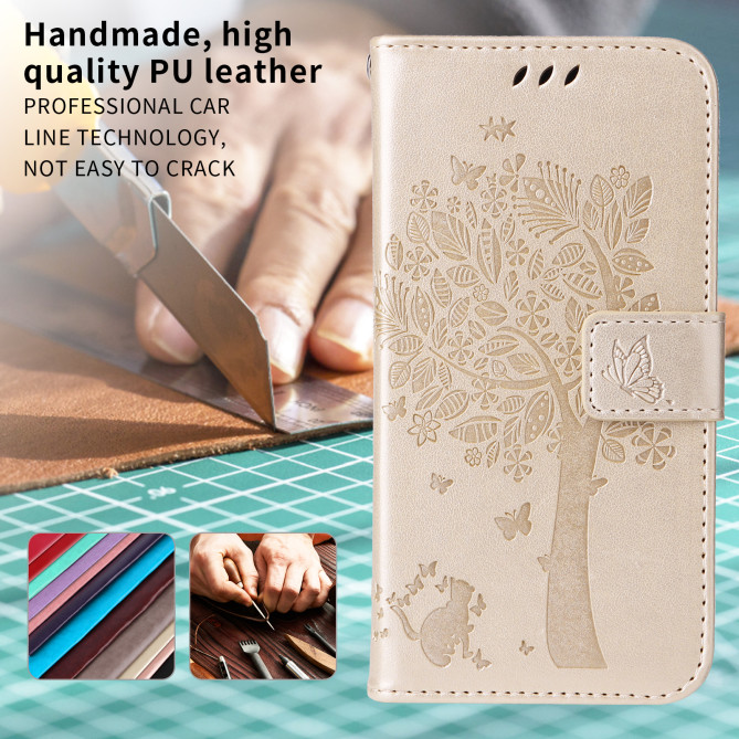 Housse Samsung Galaxy A37 Chat Arbre Portefeuille Support