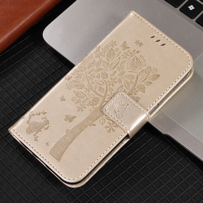 Housse Samsung Galaxy A37 Chat Arbre Portefeuille Support