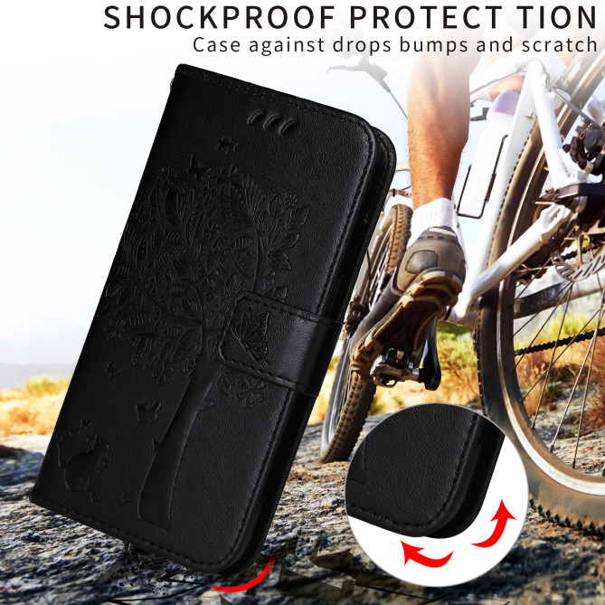 Housse Samsung Galaxy A37 Chat Arbre Portefeuille Support