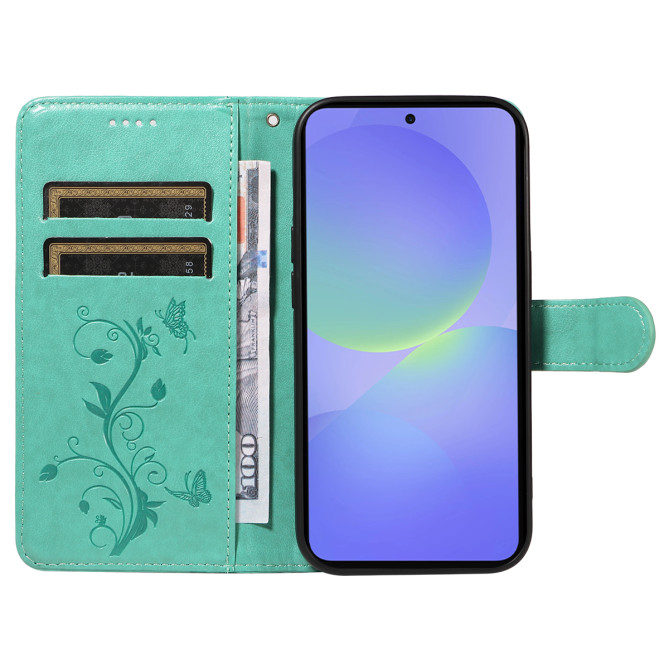 Housse Samsung Galaxy A37 Fleurs Portefeuille Support Dragonne