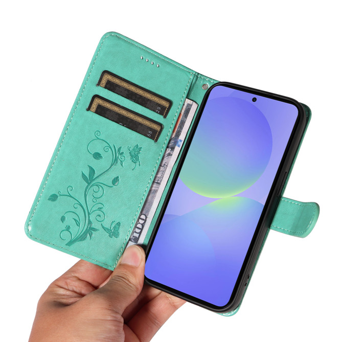 Housse Samsung Galaxy A37 Fleurs Portefeuille Support Dragonne