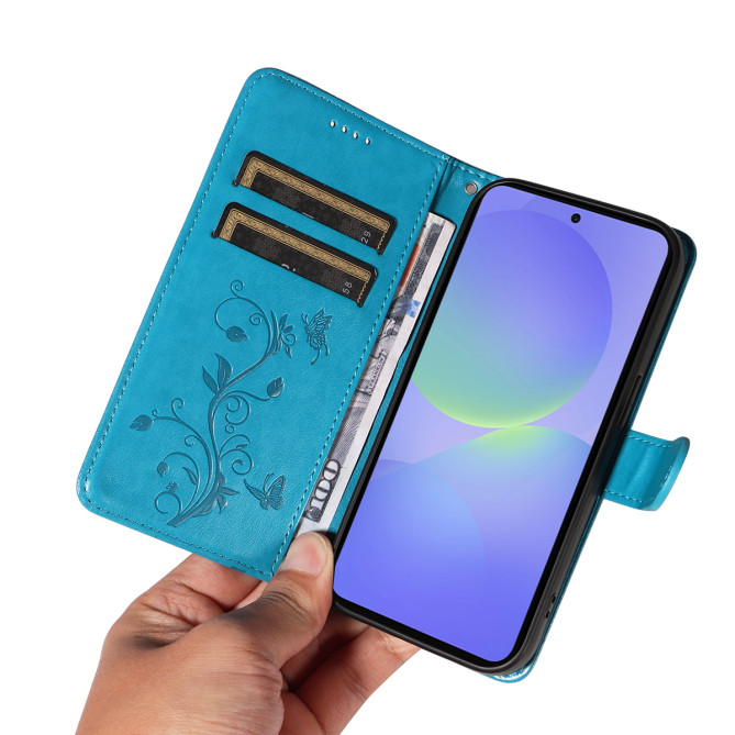 Housse Samsung Galaxy A37 Fleurs Portefeuille Support Dragonne