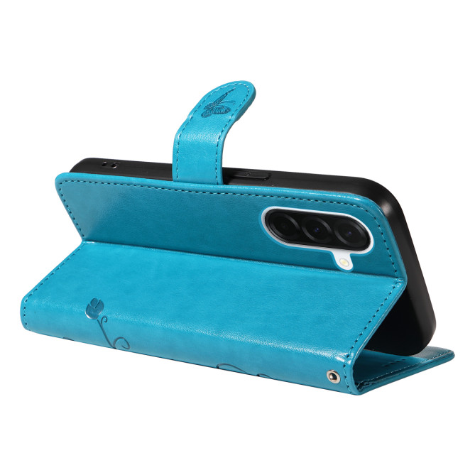 Housse Samsung Galaxy A37 Fleurs Portefeuille Support Dragonne