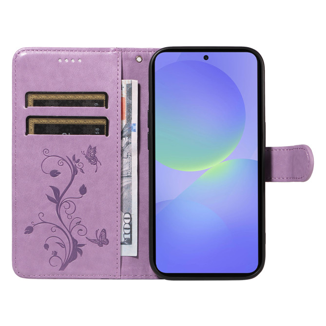 Housse Samsung Galaxy A37 Fleurs Portefeuille Support Dragonne