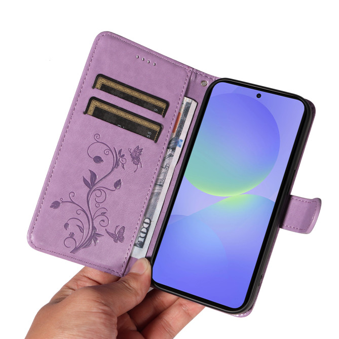 Housse Samsung Galaxy A37 Fleurs Portefeuille Support Dragonne