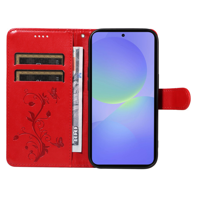 Housse Samsung Galaxy A37 Fleurs Portefeuille Support Dragonne
