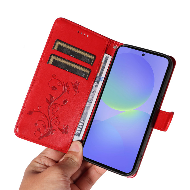 Housse Samsung Galaxy A37 Fleurs Portefeuille Support Dragonne