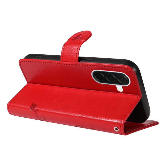 Housse Samsung Galaxy A37 Fleurs Portefeuille Support Dragonne