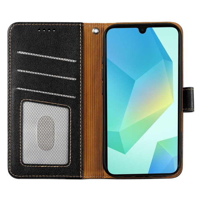 Housse Samsung Galaxy A37 Portefeuille RFID Litchi