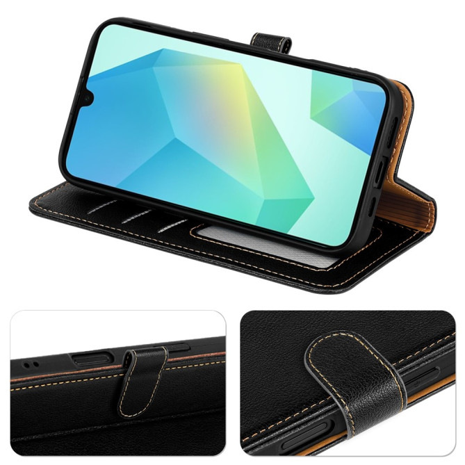 Housse Samsung Galaxy A37 Portefeuille RFID Litchi