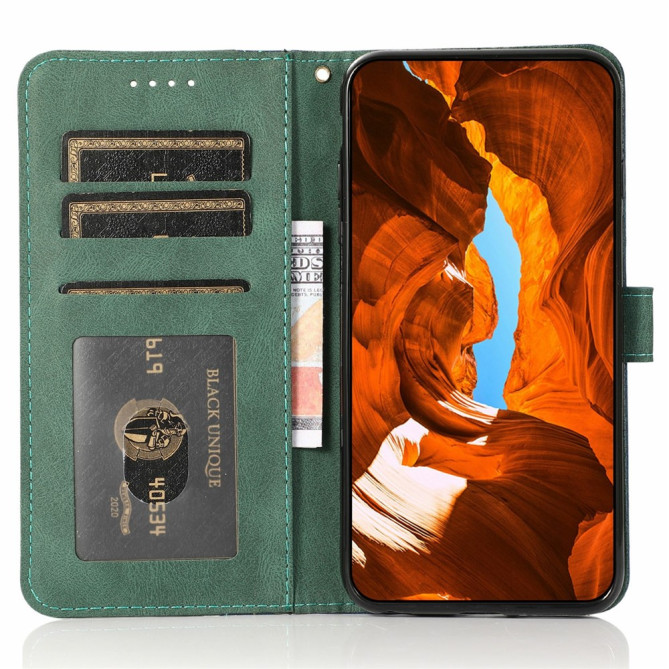 Housse Samsung Galaxy A37 Blue  /  Green Portefeuille Support Dragonne