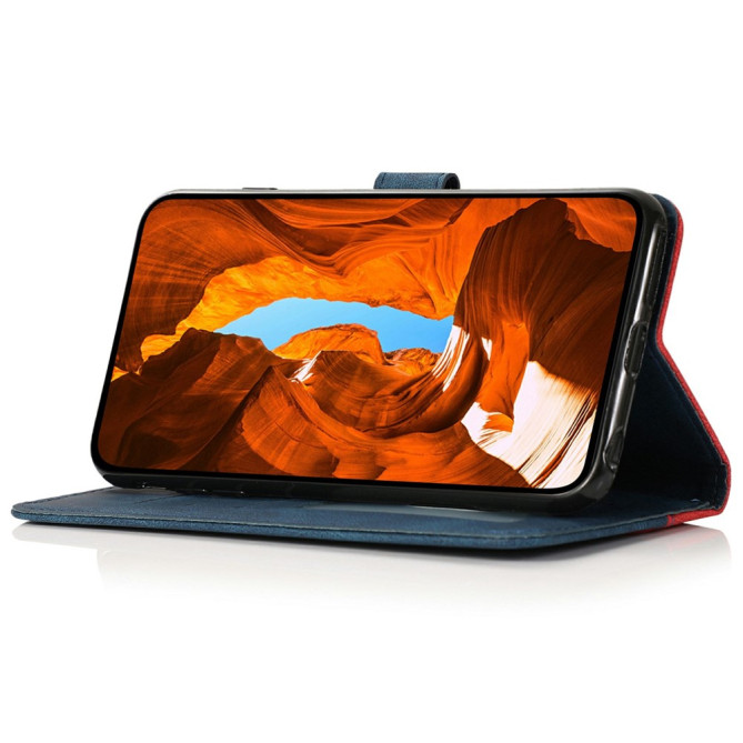 Housse Samsung Galaxy A37 Red  /  Blue Portefeuille Support Dragonne