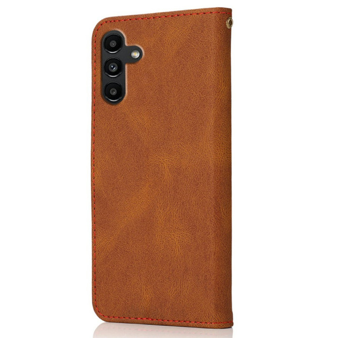 Housse Samsung Galaxy A37 Brown  /  Red Portefeuille Support Dragonne