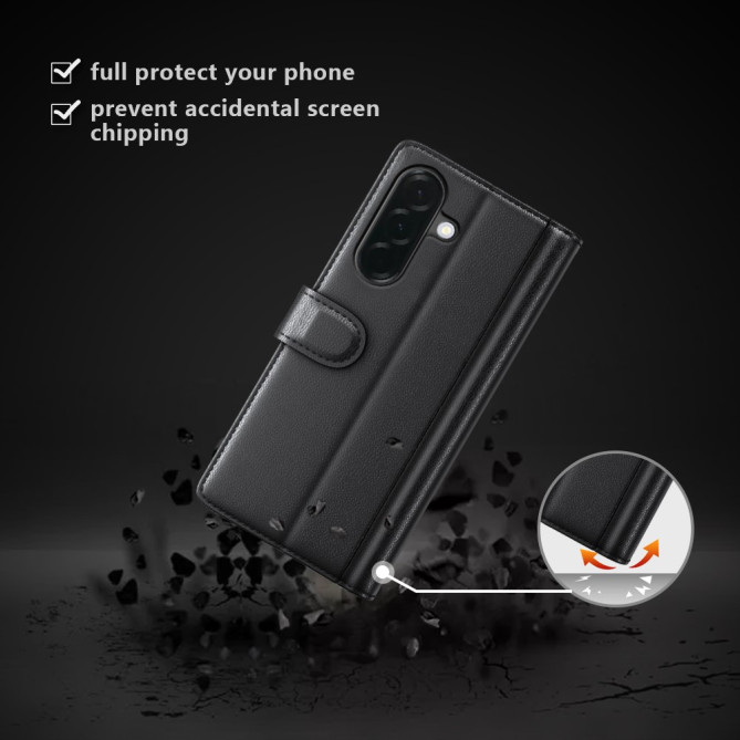 Housse Samsung Galaxy A37 Portefeuille Support Cuir Véritable