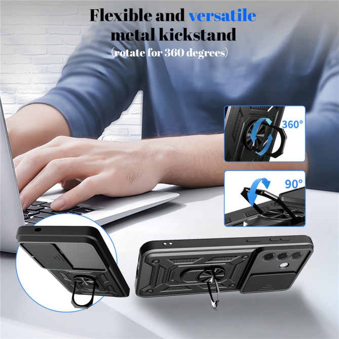 Coque Samsung Galaxy A37 TPU + PC Cache Caméra avec Support