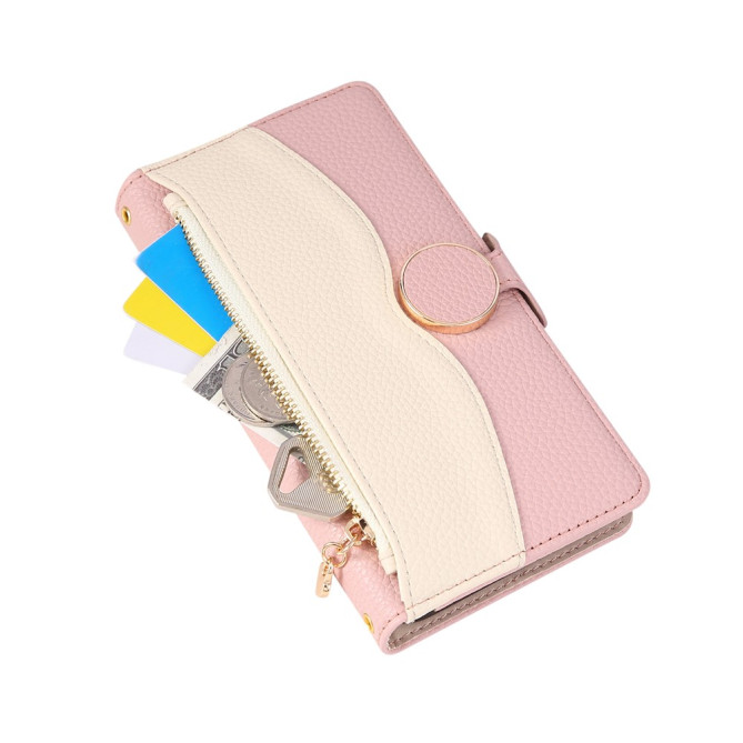 Housse Samsung Galaxy A37 Portefeuille Fermeture Éclair Bicolore