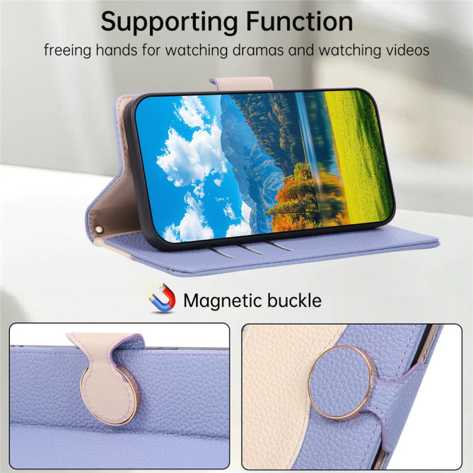 Housse Samsung Galaxy A37 Portefeuille Fermeture Éclair Bicolore