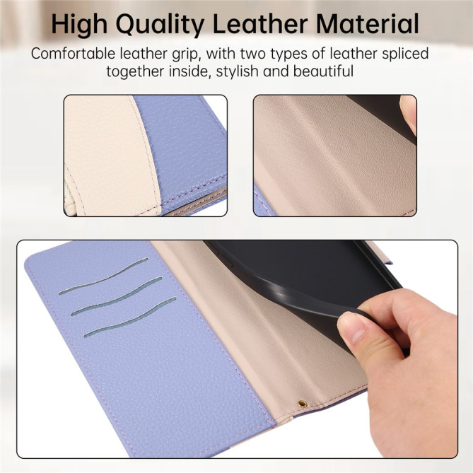 Housse Samsung Galaxy A37 Portefeuille Fermeture Éclair Bicolore