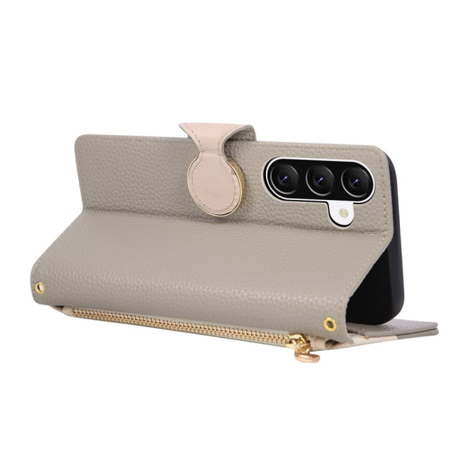 Housse Samsung Galaxy A37 Portefeuille Fermeture Éclair Bicolore