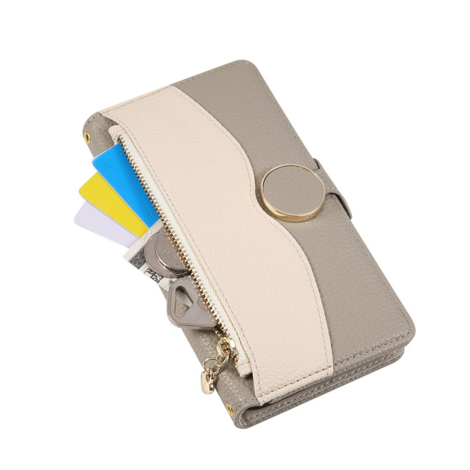 Housse Samsung Galaxy A37 Portefeuille Fermeture Éclair Bicolore