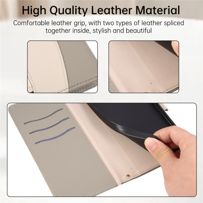 Housse Samsung Galaxy A37 Portefeuille Fermeture Éclair Bicolore