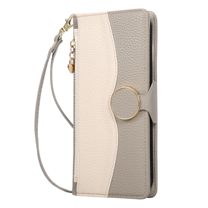 Housse Samsung Galaxy A37 Portefeuille Fermeture Éclair Bicolore