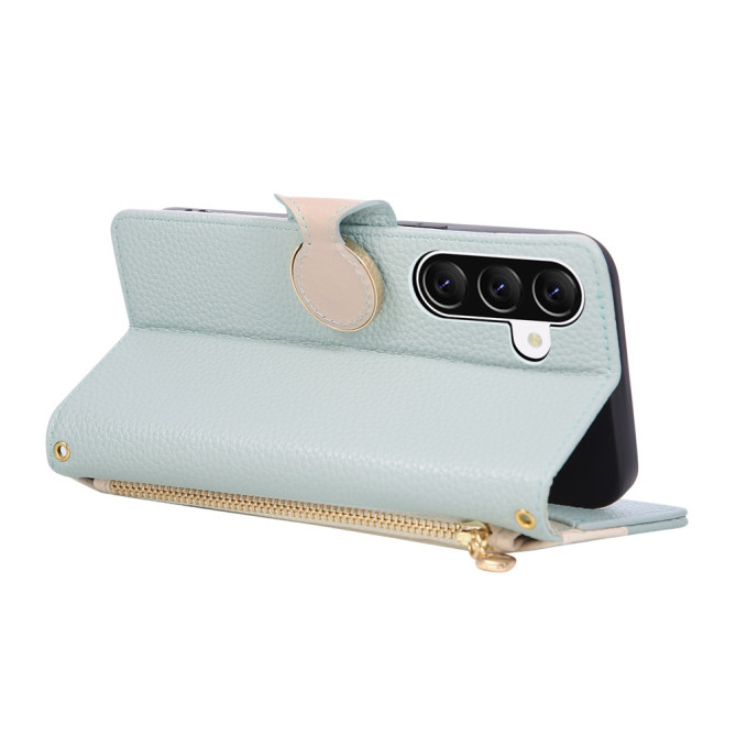 Housse Samsung Galaxy A37 Portefeuille Fermeture Éclair Bicolore