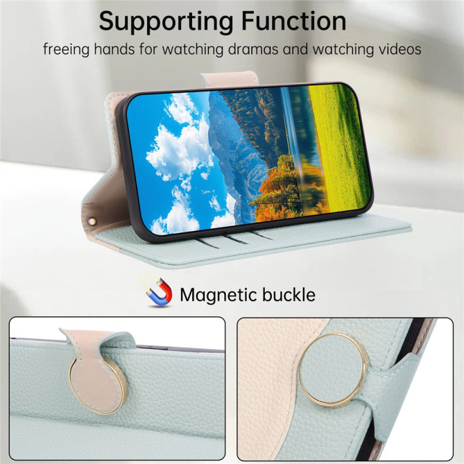 Housse Samsung Galaxy A37 Portefeuille Fermeture Éclair Bicolore