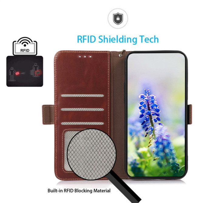 Housse Samsung Galaxy A37 Portefeuille RFID Cuir Véritable