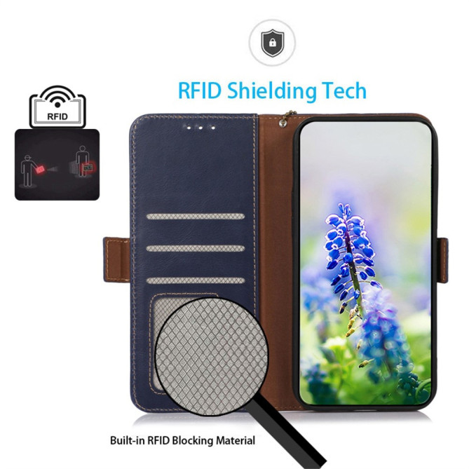 Housse Samsung Galaxy A37 Portefeuille RFID Cuir Véritable