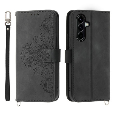 Housse Samsung Galaxy A37 Fleurs Portefeuille Dragonne ALBA